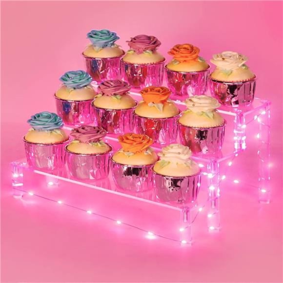 Display Shelf Cake Stand – 3 Tier Shelf Cupcake Stand –Multifunctional & Durable - Picture 3 of 7